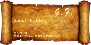 Gaebl Fatima névjegykártya